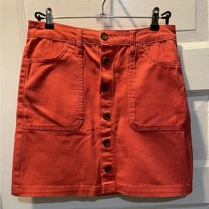 Kensie Button-Front Denim Mini Skirt, Size 6